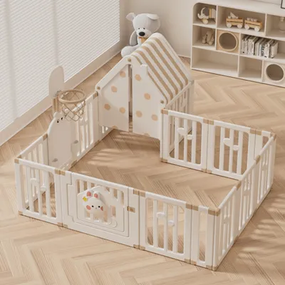 Produktbild von Baby Guard Laufstall-Set Kinderzaun Wohnzimmer Sicherheitszaun Laufgitter 150*200cm【FE-WL-YTW2536】