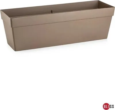 Produktbild von 1+1 ECO Balkonbak taupe - Elegante Mansion Drainage Blumenkasten Mokka - 52x17 cm Pflanzgefäß rechteckig