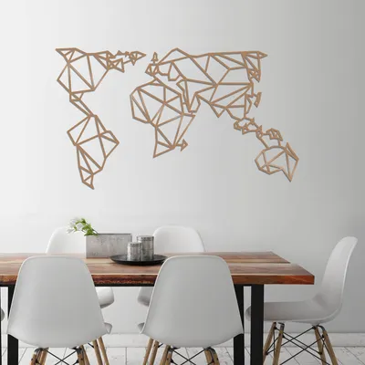 Immagine prodotto di Wallity, Mappa del mondo in metallo 4 - rame, decorazione da parete, rame, metallo, 140 x 80 cm
