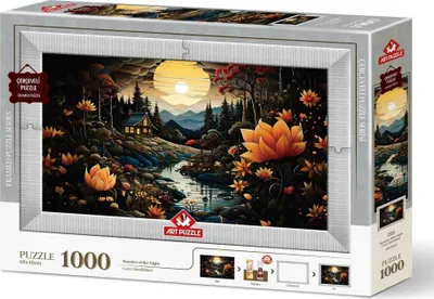Zdjęcie produktu dla ART PUZZLE Puzzle z ramką i klejem 3w1 Nocne piękności 1000 elementów