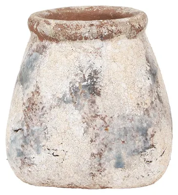 Obrázek produktu pro Květináč Clayre & Eef 10x10x10 cm béžově zelený terakotový