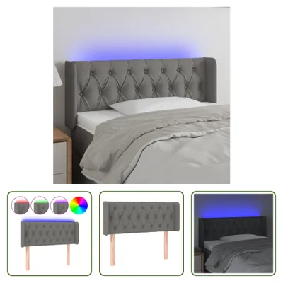 Produktbild von The Living Store LED Kopfteil Dunkelgrau 103x16x78/88 cm Stoff