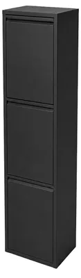 Immagine prodotto di Contenitore per rifiuti Relaxdays, con 3 scomparti, capacità 3 x 18 litri, con coperchio apribile, contenitori interni removibili, in metallo, da utilizzare a terra o da fissare a parete, colore nero, Immagine generata dall'IA