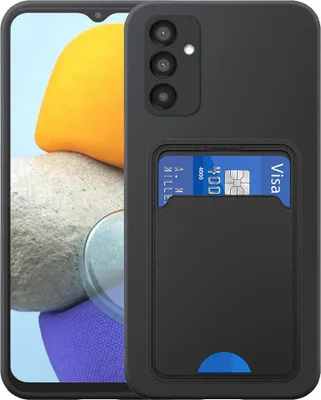 Immagine prodotto di Adatto per Samsung Galaxy M23 Custodia per telefono con supporto per schede in TPU - Custodia flessibile in silicone TPU con slot per schede - Nero - Smartphonics