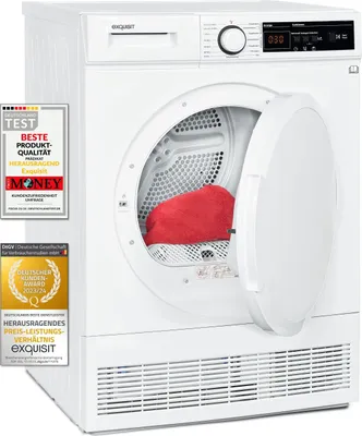 Produktbild von Exquisit Kondensationstrockner TK810-060 weiss | Kondenstrockner | Startzeitvorwahl | LED-Display | Edelstahltrommel | EEK: B | Füllmenge: 8 kg | Weiß