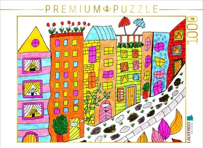 Produktbild von CALVENDO Puzzle Bunte Hochhäuser 1000 Teile Puzzle quer | 1000 Teile Lege-Größe 64x48cm Foto-Puzzle für glückliche Stunden