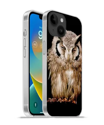 Produktbild von MuchoWow® Handyhülle Schutzhülle Hülle für Apple iPhone 14 - Softcase Eule - Vogel - Schwarz Silikon Softcase Handy Hülle - Mobiltelefonhülle