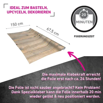 Produktbild von Klebefolie Holz rustikal - 67,5x150cm