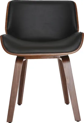 Produktbild von Miliboo - Design-Stuhl, schwarz und dunkles Walnussholz RUBBENS