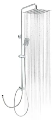 Immagine prodotto di Set doccia angolare Regendusche, 25x25 cm, cromo, acciaio inossidabile, altezza regolabile, tubo flessibile da 1,6 metri