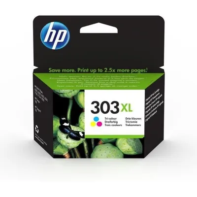 Immagine prodotto di Cartuccia d'inchiostro HP 303XL, tricolore, alta capacità, originale, a getto d'inchiostro, 10 ml, per Envy Photo 6230/7130
