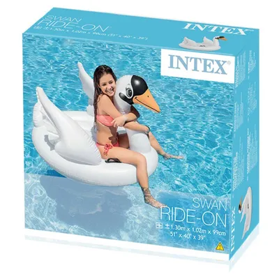 Produktbild von Intex RideOn Schwan - aufblasbares Schwimmtier, 130 x 102 x 99 cm, für Kinder ab 3 Jahren, Belastung bis max. 40 kg