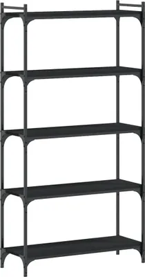 Obrázek produktu pro vidaXL Knihovna 5 polic Černá 80x30x154 cm Materiál na bázi dřeva