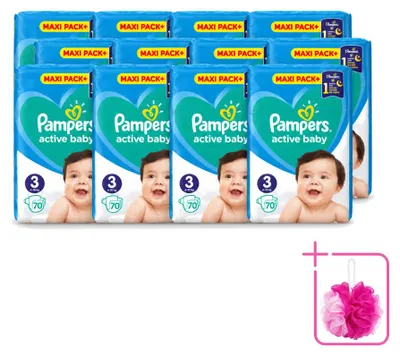 Immagine prodotto di 12 pannolini Pampers Active Baby, taglia 3, da 6 a 10 kg - confezione risparmio - 12 pezzi