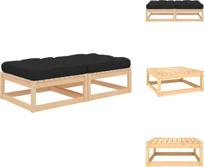 Produktbild von vidaXL Gartenhocker mit Kissen 2 Stk. Massivholz Kiefer -  Gartensofaelemente