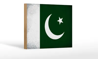 Produktbild von Holzschild Flagge Pakistan 18x12 cm Flag Pakistan Vintage Dekoration