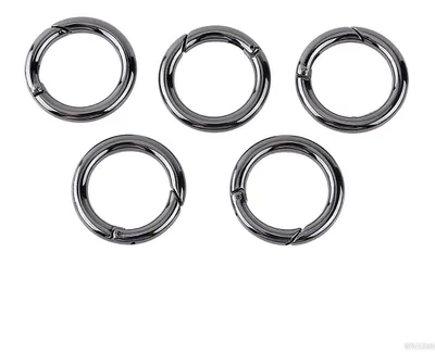 Socobeta 5PCS Runde Feder-Schnapphaken, Verriegelbare Karabiner-Schlüsselanhänger aus Zinklegierung