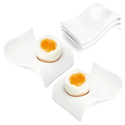 Imagen del producto de Set de 3 cuencos de porcelana para huevos en el desayuno