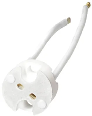 Produktbild von Transmedia Keramik Fassung G4/GX5,3; für LED- und Halogen-Lampen,  230 V,  max. 75 W, Ø 17 mm, LF 3