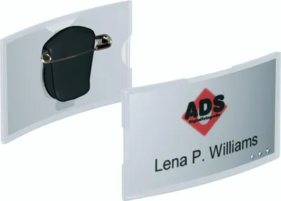 Obrázok produktu pre Menovka DURABLE vypuklá, s kombinovaným klipom, 75 x 40 mm