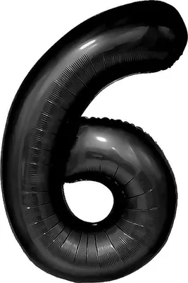 Image de Ballon en plastique chiffre 6 SIX noir 100 cm