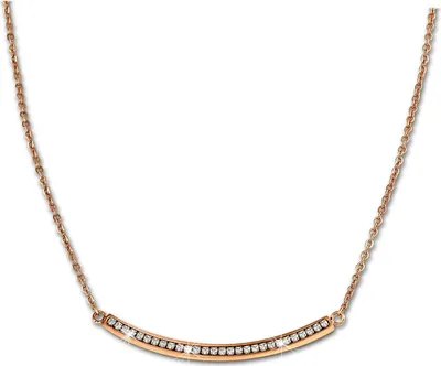 Image de Amello Collier en acier inoxydable Vague Femme Bijoux de marque 53cm rose blanc ESK102E