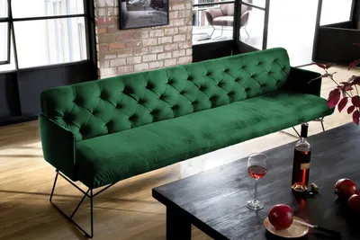 Produktbild von KAWOLA Esszimmerbank CHARME Velvet smaragd 186cm