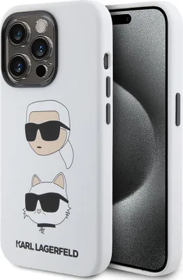 Image de Karl Lagerfeld iPhone 15 Pro Coque arrière - SILICONE K&C - Blanc