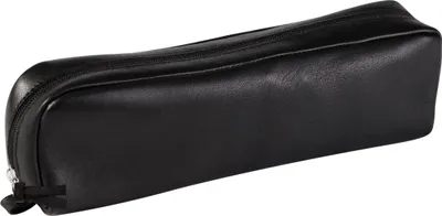 Produktbild von Clairefontaine 6x Schlampermäppchen rechteckig aus Leder 21x4x6cm Schwarz 8321C