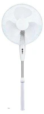 Imagen del producto de Ventilador de pie, 3 niveles de velocidad, altura ajustable, BLANCO