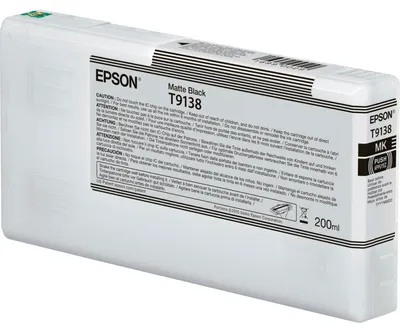 Produktbild von Epson T9138 Matte Black Ink Cartridge (200ml), Standardertrag, Schwarz, Tinte auf Pigmentbasis, 200 ml, 1 Stück(e), Einzelpackung