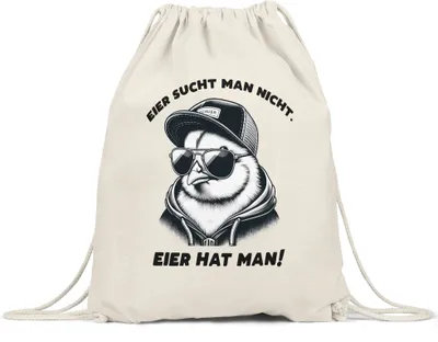Produktbild von Eier sucht man nicht Eier hat man Cooles Küken Turnbeutel - Lustiges Ostergeschenk