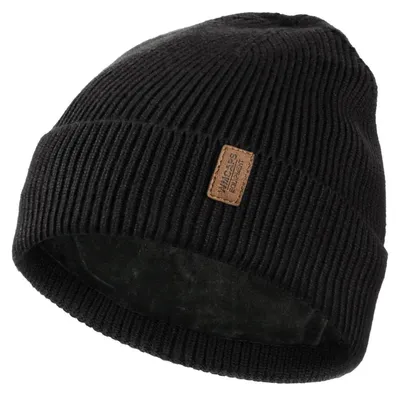 Immagine prodotto di Berretto da uomo in maglia con fodera in pile, taglia unica, colore nero