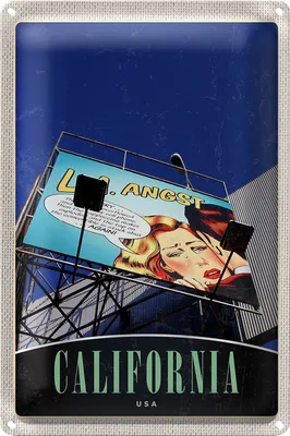 Produktbild von Blechschild Reise 20x30cm California Amerika USA Schauspieler