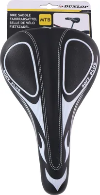 Image de Selle de vélo "Soft Plus" de Dunlop, vélos de course et de tourisme ainsi que VTT, assise en similicuir, rembourrage en mousse, selle avec réflecteur