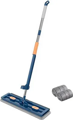 Produktbild von 360° Rotationsmopp mit Auswringfunktion und Reinigungsmittelspender Teleskopstiel 2 Bezüge - SqueezeMop
