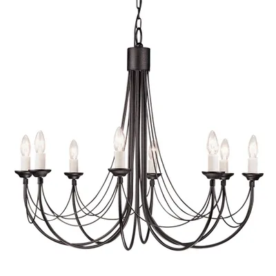 Zdjęcie produktu dla Żyrandol Carisbrooke czarny 8xE14x60W metal wym:220x86x86cm IP20 Elstead