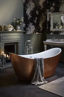 Zdjęcie produktu dla Wolnostojąca wanna Casa Padrino w stylu Art Deco, efekt miedziany, model He-Hyl, 1730 mm - wolnostojąca wanna w stylu retro, antyczna, secesyjna