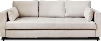 Image de Lisa Design Anna - canapé droit 3 places convertible avec poche en velours , Beige