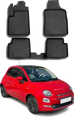 Immagine prodotto di OMAC Tappetini in gomma per Fiat 500 500C 2007-2020 Fit Bordo Alto Nero