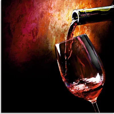 Produktbild von ARTland Glasbild Wein - Rotwein Größe: 20x20 cm