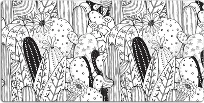 Produktbild von Schreibtischmatte Tischunterlage 90x45 cm Mauspad - Comic-Kaktus