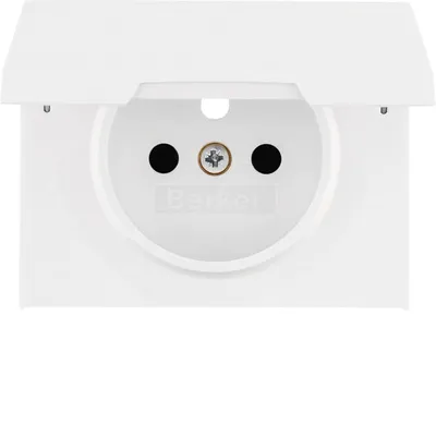 Produktbild von HAGER BERKER K.1 Zentralplatte für Schutzkontakt-Steckdose mit Klappdeckel weiß 3965777109