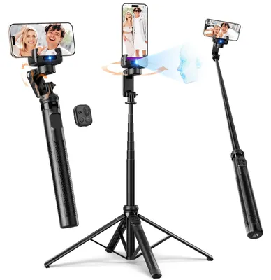 Productafbeelding van Selfiestick gimbal selfie stick statief - 1,56 m - 4-in-1 - Met afstandsbediening - Videostabilisator