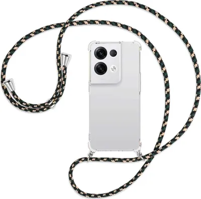 Produktbild von Handykette Backcover-Schutzhülle mit Band (Metall silberfarben) für Oppo Reno8 Pro 5G (6.62'') - camouflage