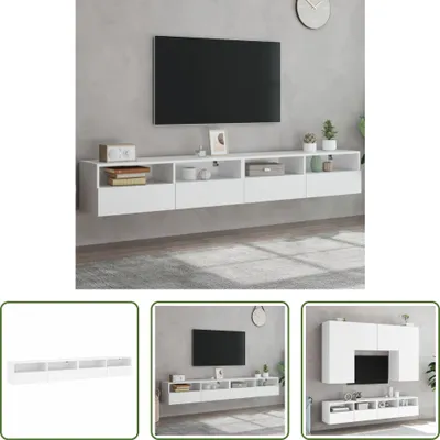 Obrázek produktu pro The Living Store TV nástěnné skříňky 2 ks. Bílá 100x30x30 cm Materiál na bázi dřeva