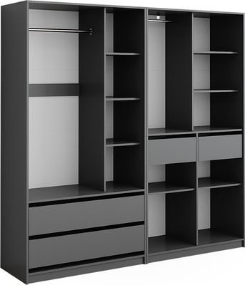 Vicco Kleiderschrank Elmo, 100 x 200 cm 2er Set, Anthrazit