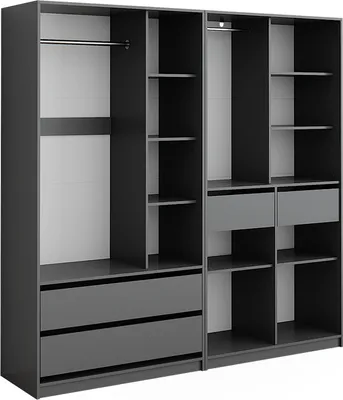 Produktbild von Vicco Kleiderschrank Elmo, 100 x 200 cm 2er Set, Anthrazit