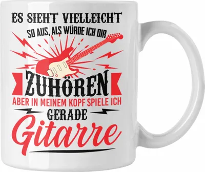 Produktbild von Trendation - Gitarrist Geschenk Gitarre Tasse mit Spruch - Kaffeetasse für Gitarrenspieler Geschenkidee (Weiß)
