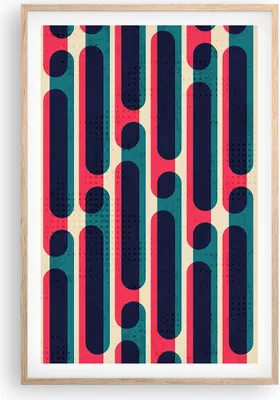Produktbild von Gerahmtes Poster - Rahmen in heller Eiche - Abstraktion Muster Modern - 61x91,5 cm - Wand Bild - Wanddeko - Wandbilder - Wandposter - Bilderrahmen - Bilder - Kunstdruck - Wandbild - P2NPA61x91-4200
